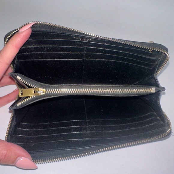 💯 YSL Saint Laurent Black Leather Zippered Wallet on Chain w/ auth cert - Picture 6 of 13